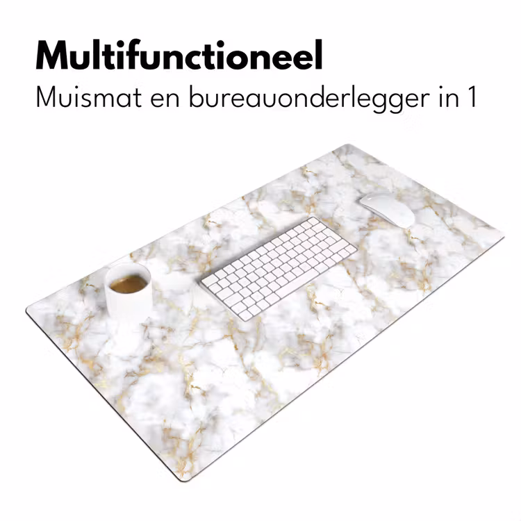 Gouden aders - Marmer - Wit Muismat XXL klein 681 -sfeer4