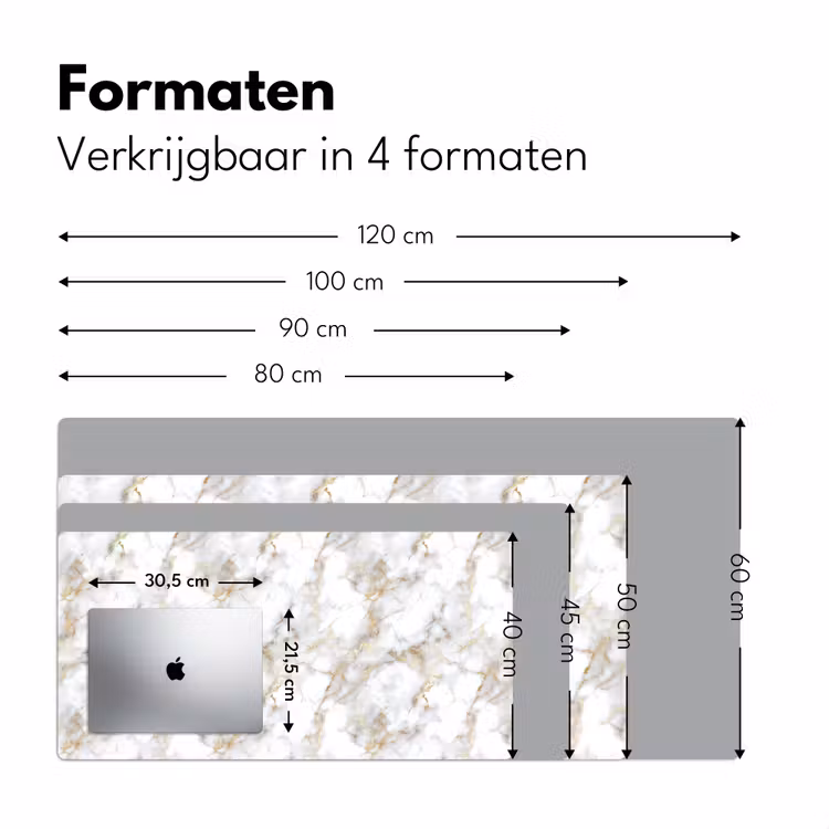 Gouden aders - Marmer - Wit Muismat XXL klein 681 -sfeer5