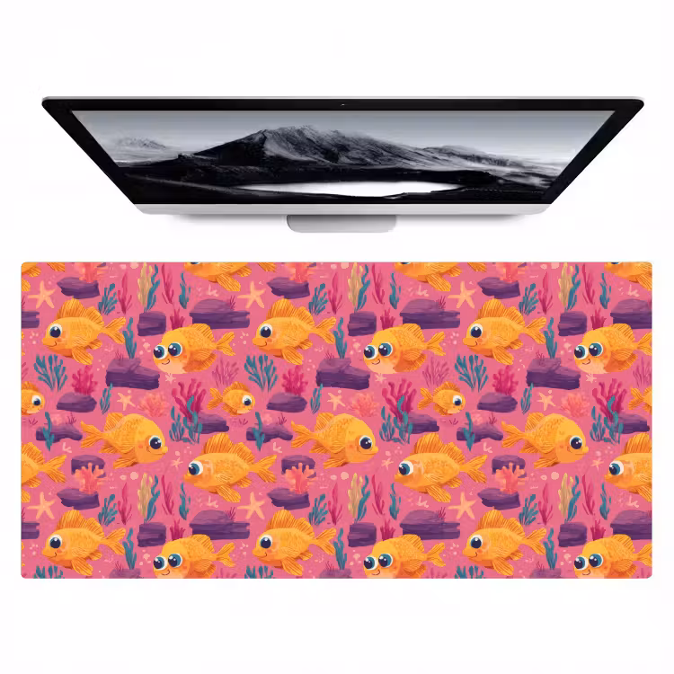 Goudvissen - Koraal - Kleurrijk Muismat XXL klein 681 -zzz3d