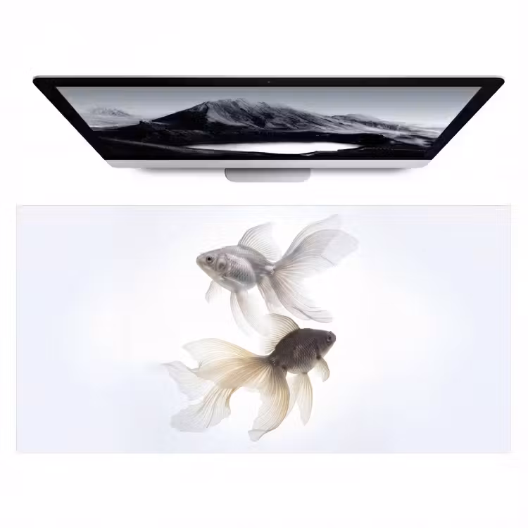 Goudvissen - Modern - Wit Muismat XXL klein -zzz3d