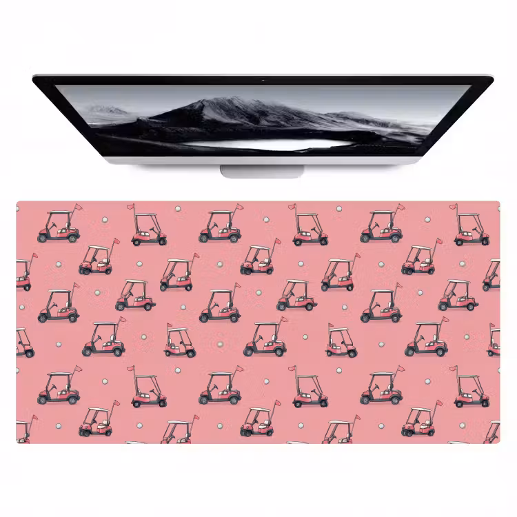 Golfkar - Retro - Roze Muismat XXL klein 681 -zzz3d