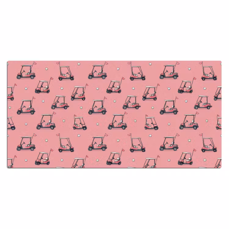 Golfkar - Retro - Roze Muismat XXL klein 681 -3d_leeg