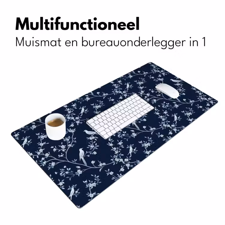 Grafisch - Bloesemtak - Blauw Muismat XXL klein 681 -sfeer4