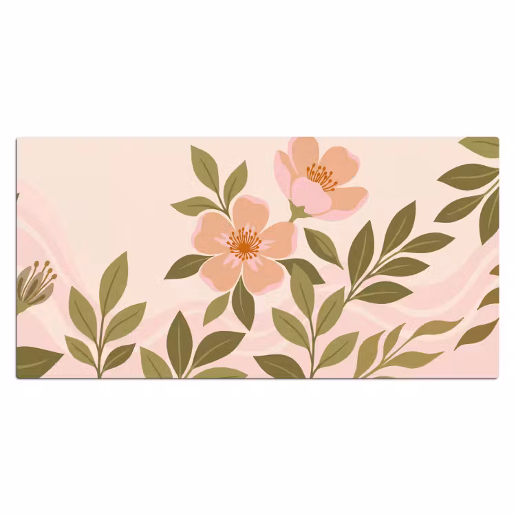 Grafisch - Bloemen - Roze Muismat XXL klein -3d_leeg