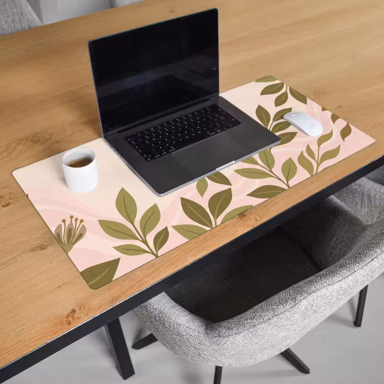 Grafisch - Bloemen - Roze Muismat XXL klein -sfeer1