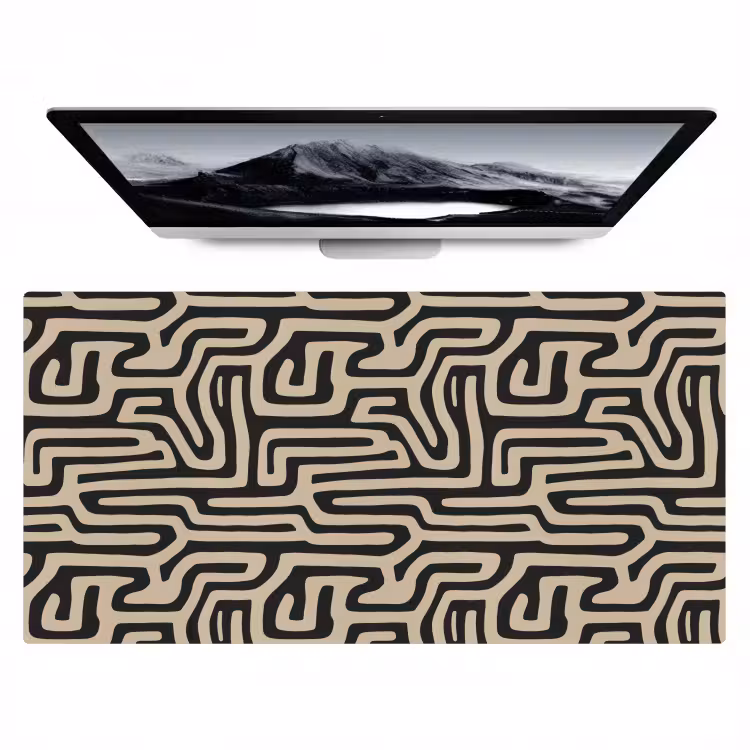 Grafisch - Lijnen - Zwart Muismat XXL klein 681 -zzz3d