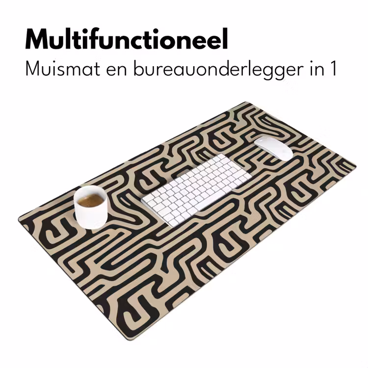 Grafisch - Lijnen - Zwart Muismat XXL klein 681 -sfeer4
