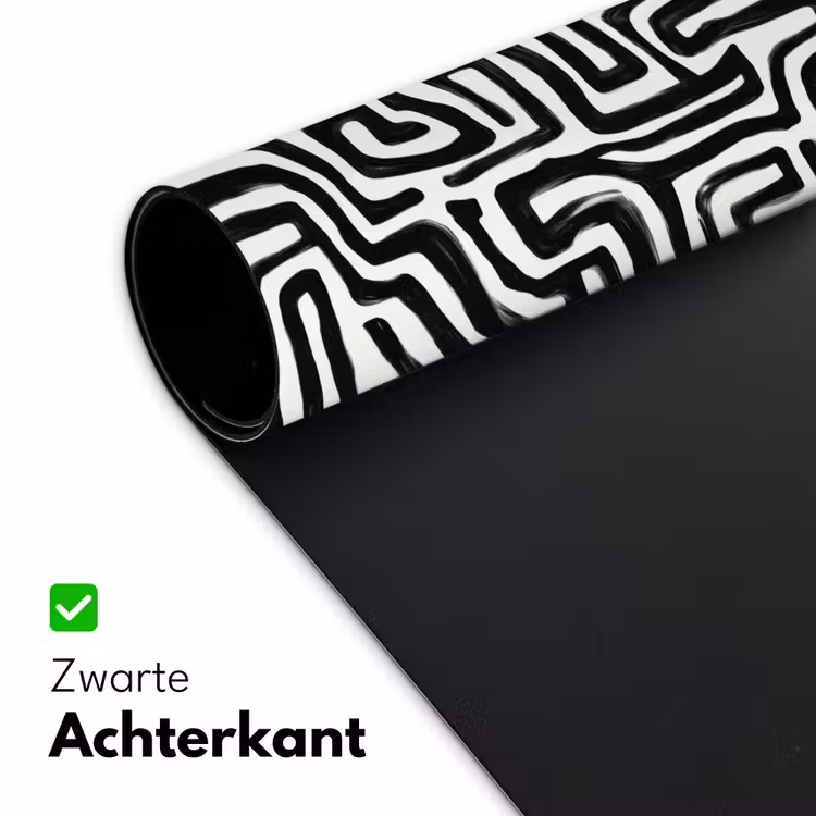 Grafisch - Lijnen - Zwart - Wit Muismat XXL klein 681 -sfeer2
