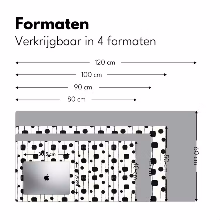 Grafisch - Modern - Zwart Muismat XXL klein 681 -sfeer5