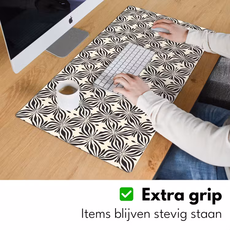 Grafisch - Patroon - Zwart Muismat XXL klein 681 -sfeer3