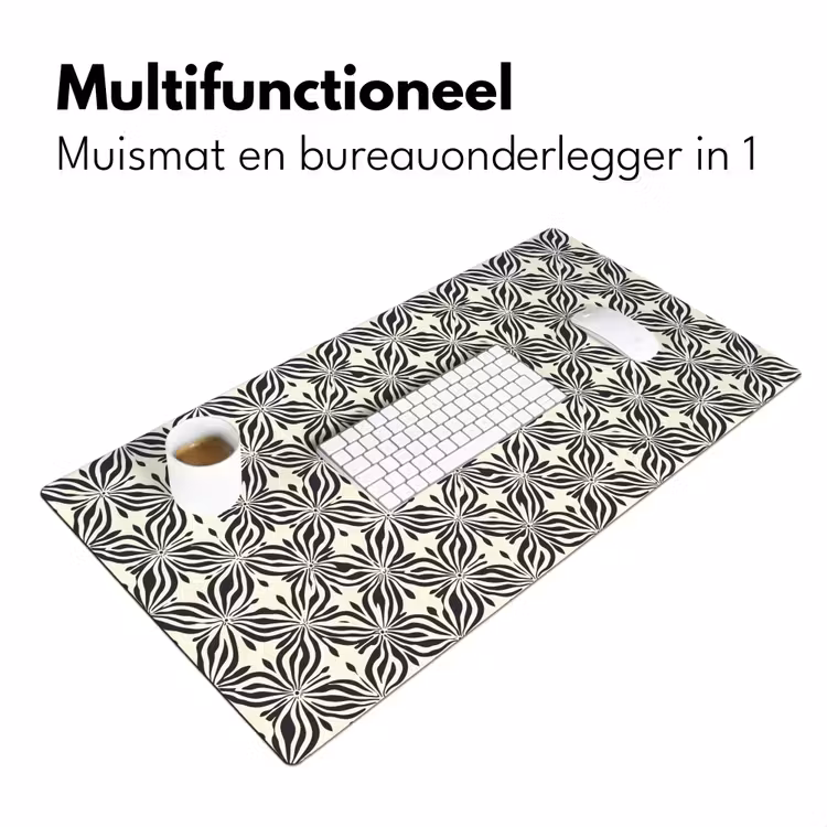 Grafisch - Patroon - Zwart Muismat XXL klein 681 -sfeer4