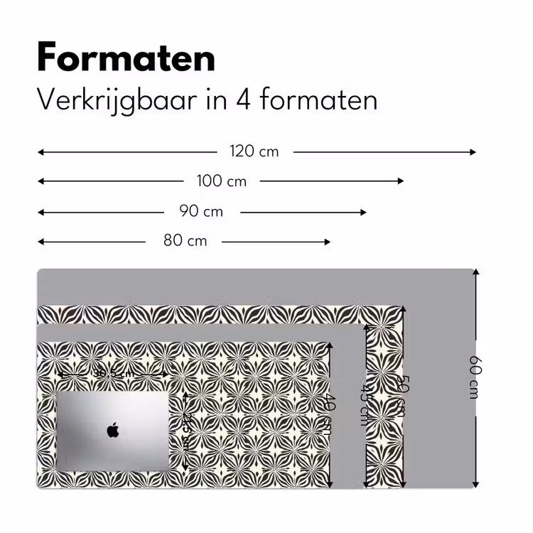 Grafisch - Patroon - Zwart Muismat XXL klein 681 -sfeer5