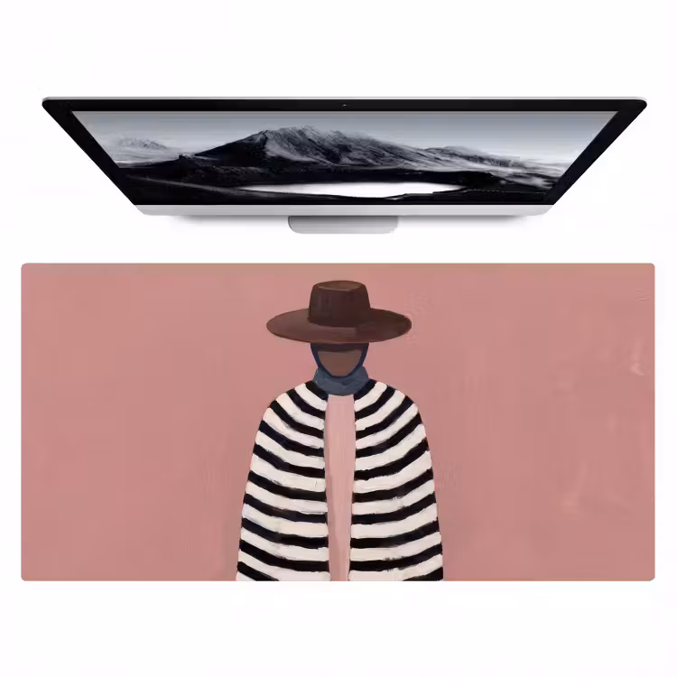 Grafisch - Vrouw - Roze Muismat XXL klein -zzz3d