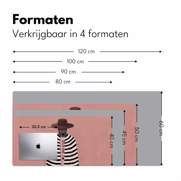 Grafisch - Vrouw - Roze Muismat XXL klein -sfeer5
