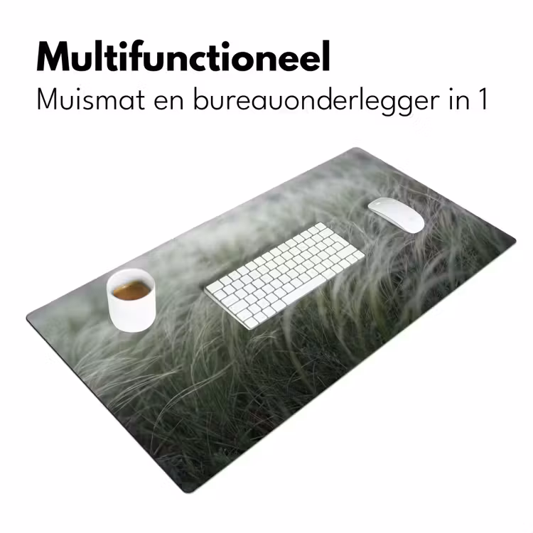 Gras - Wazig - Natuur - Groen - Zacht Muismat XXL klein -sfeer4