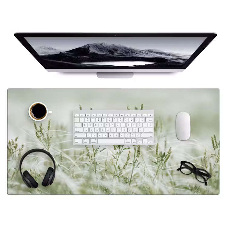 Grassen - Minimalistisch - Groen Muismat XXL klein -3d