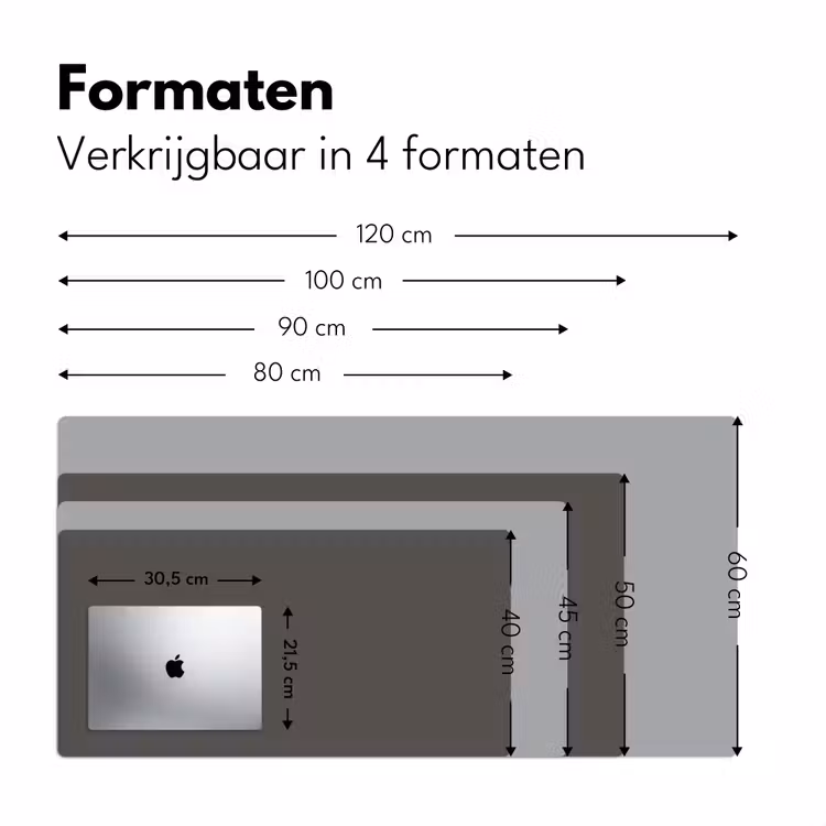 Grijs - Kleuren - Effen Muismat XXL klein -sfeer5