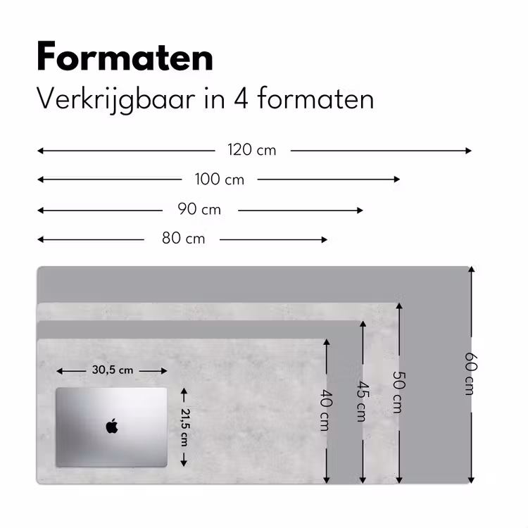 Grijs - Beton - Neutraal Muismat XXL klein 681 -sfeer5