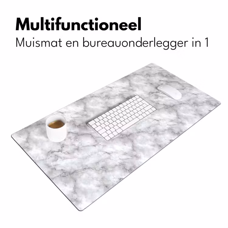 Grijs - Marmer - Klassiek - Aders Muismat XXL klein 681 -sfeer4