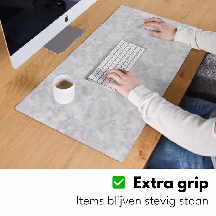 Grijs - Marmer - Mat Muismat XXL klein 681 -sfeer3
