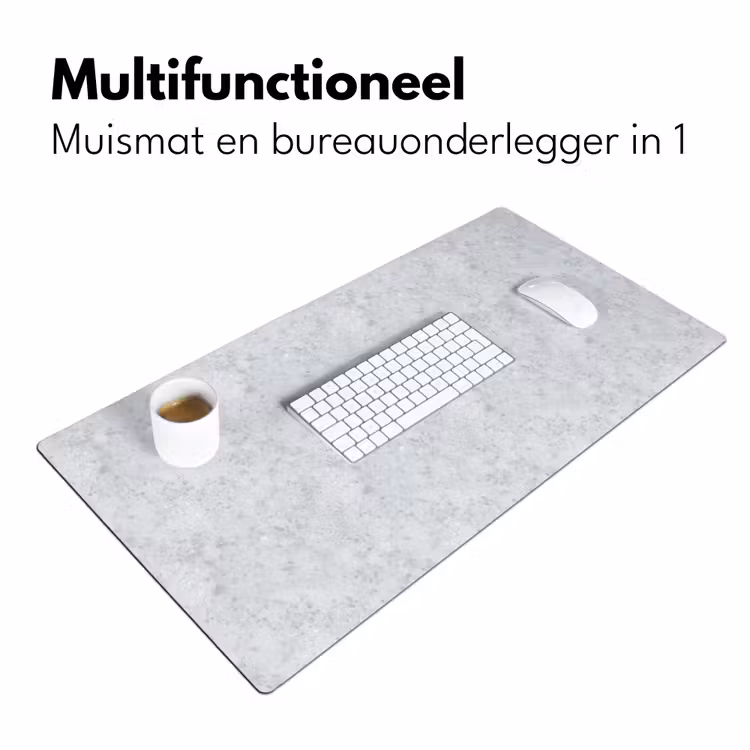 Grijs - Terrazzo-effect - Beton Muismat XXL klein 681 -sfeer4