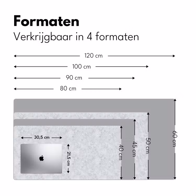 Grijs - Terrazzo-effect - Beton Muismat XXL klein 681 -sfeer5
