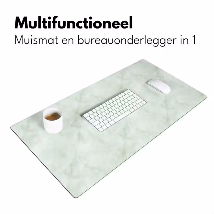 Groen - Marmer - Vloeiende aders Muismat XXL klein 681 -sfeer4