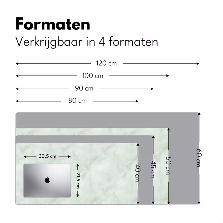 Groen - Marmer - Vloeiende aders Muismat XXL klein 681 -sfeer5