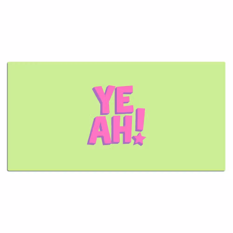 Groen - Neon - Quote Muismat XXL klein -3d_leeg