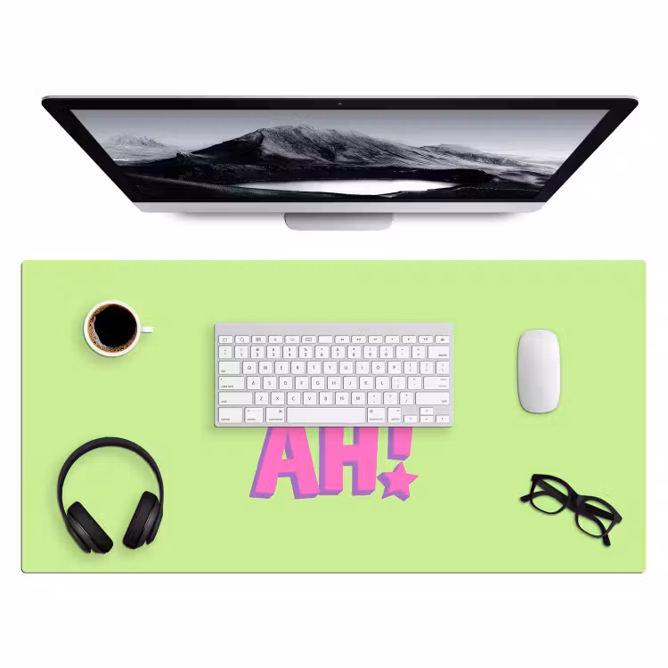 Groen - Neon - Quote Muismat XXL klein -3d