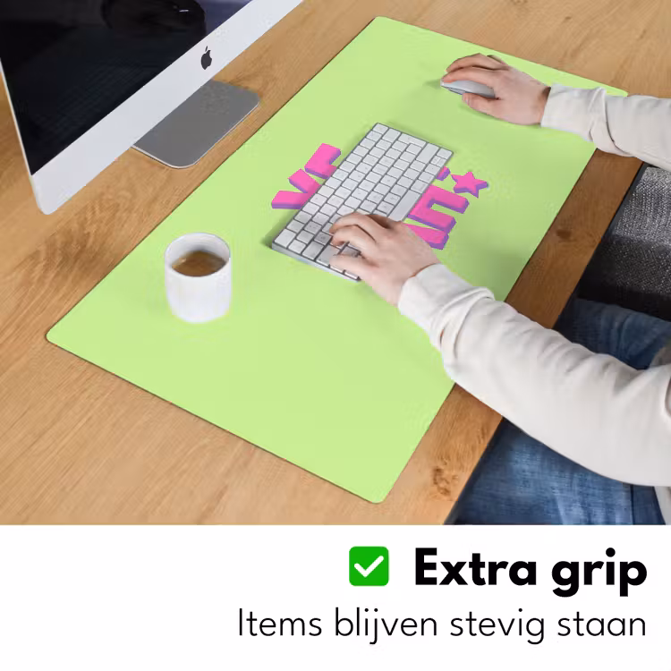 Groen - Neon - Quote Muismat XXL klein -sfeer3