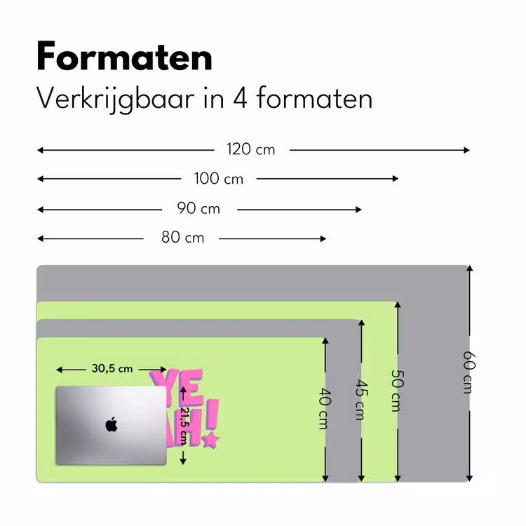 Groen - Neon - Quote Muismat XXL klein -sfeer5