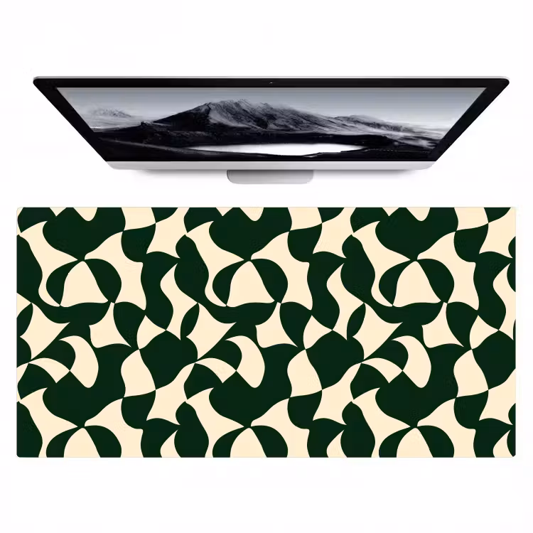 Groen - Organische vlakken - Crème Muismat XXL klein 681 -zzz3d