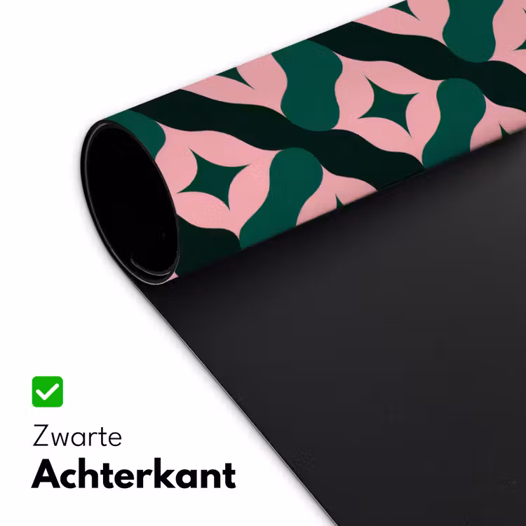 Groen - Roze - Retro - Sterren Muismat XXL klein 681 -sfeer2