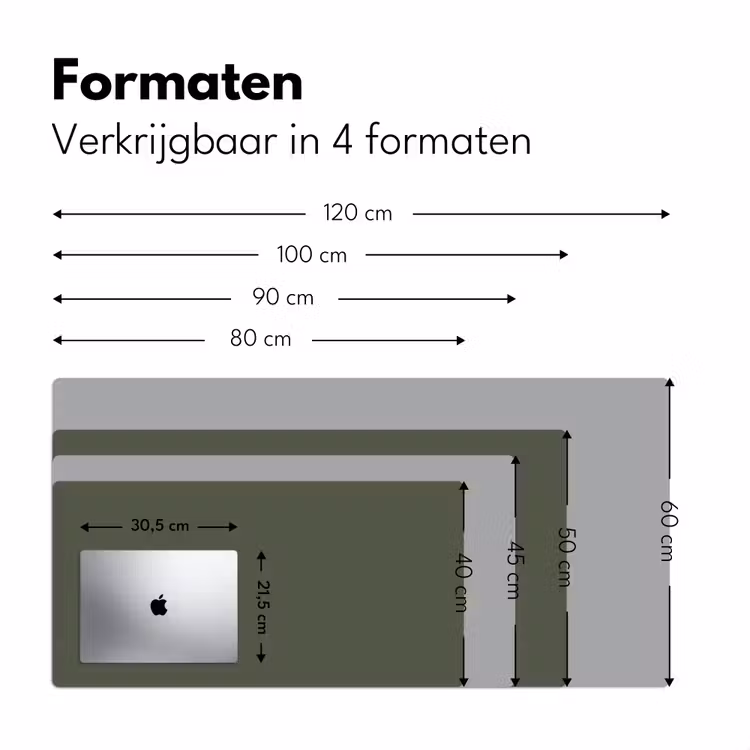 Groen - Effen kleur - Olijfgroen Muismat XXL klein -sfeer5