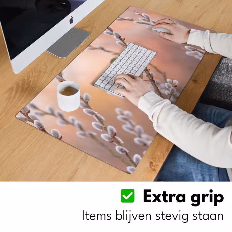 Groenling - Katjes - Lente - Natuur - Zacht Muismat XXL klein -sfeer3