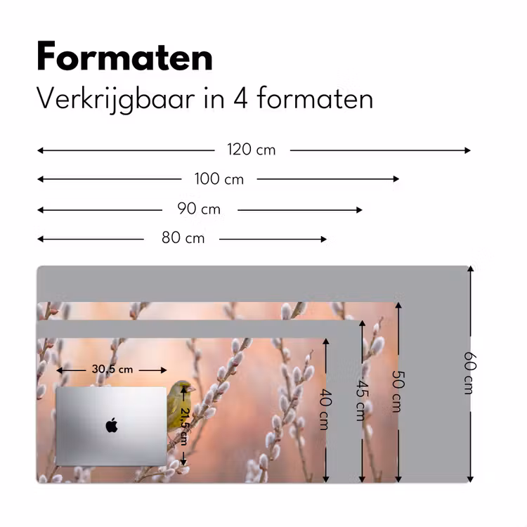 Groenling - Katjes - Lente - Natuur - Zacht Muismat XXL klein -sfeer5