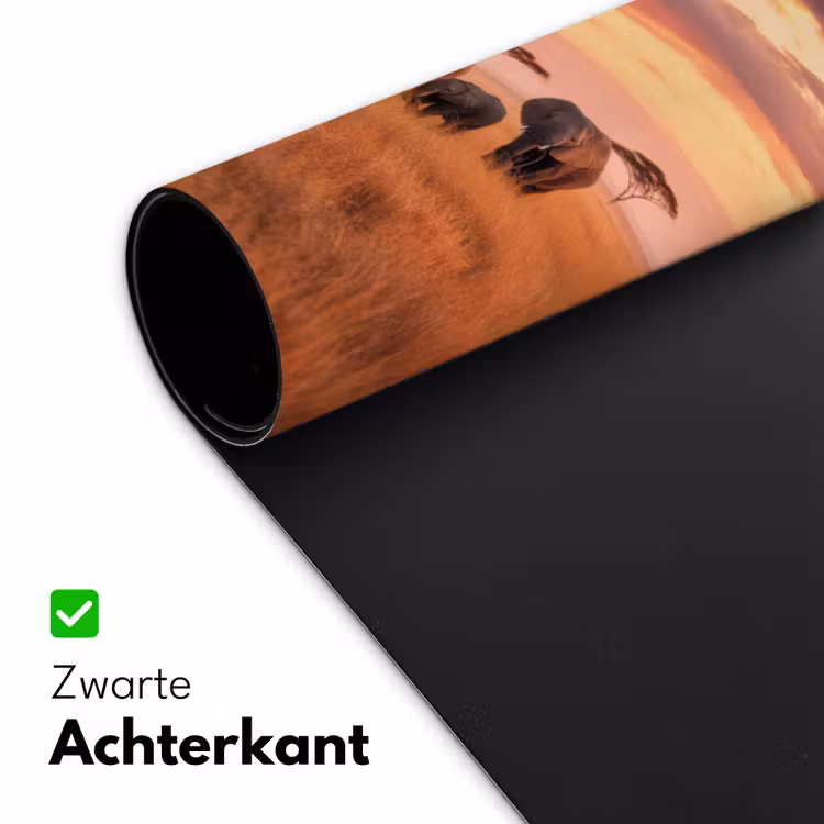 Groep olifanten - Open vlakte - Zon Muismat XXL klein -sfeer2