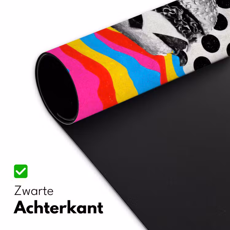 Hamburger - Stippen - Golven - Kleuren Muismat XXL klein -sfeer2