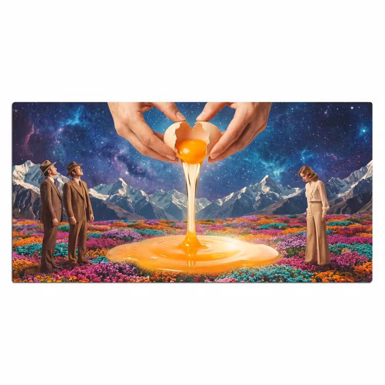 Desk Mat - Hands - Egg - Surrealism - Handen - Ei - Surrealisme Muismat XXL klein