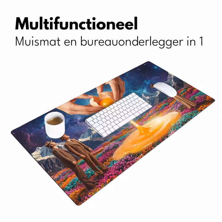 Desk Mat - Hands - Egg - Surrealism - Handen - Ei - Surrealisme Muismat XXL klein