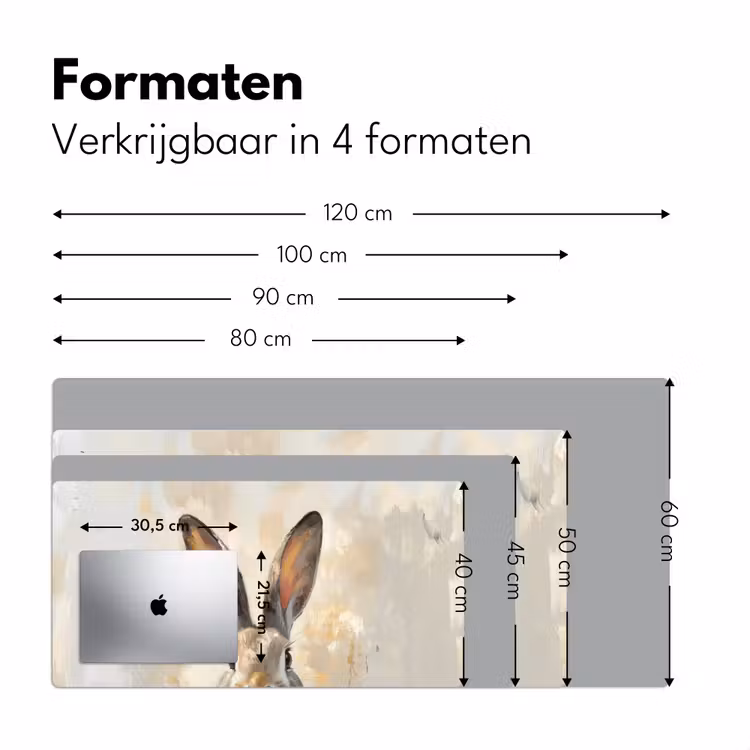 Haas - Oren - Bruin Muismat XXL klein -sfeer5