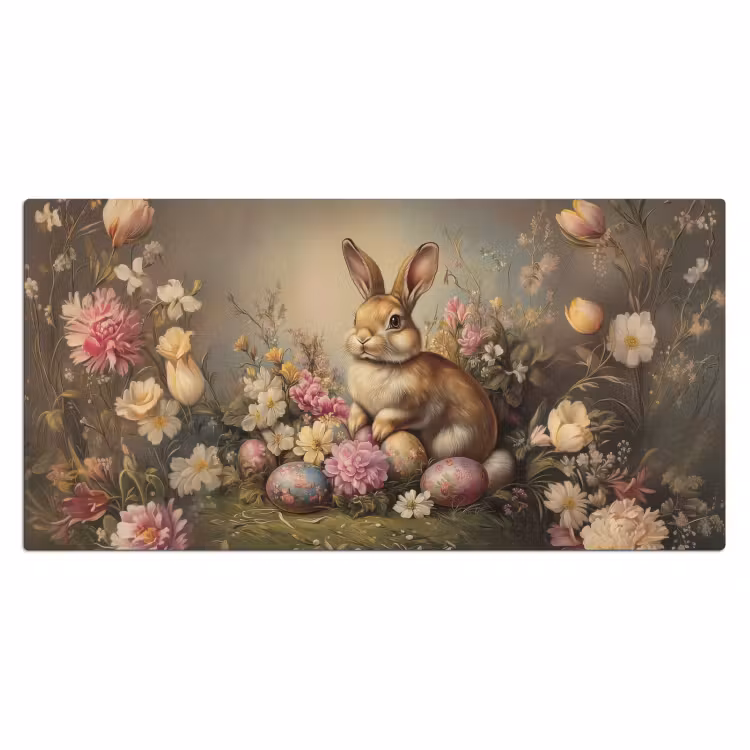 Haas - Stilleven - Bloemen Muismat XXL klein -3d_leeg