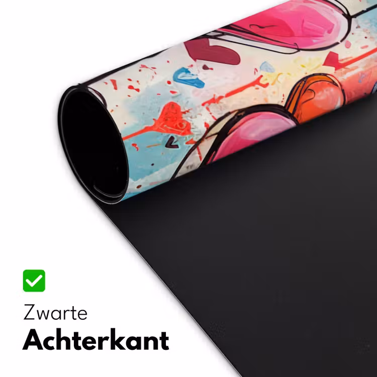 Hartjes - Kleuren - Kunst - Liefde Muismat XXL klein -sfeer2