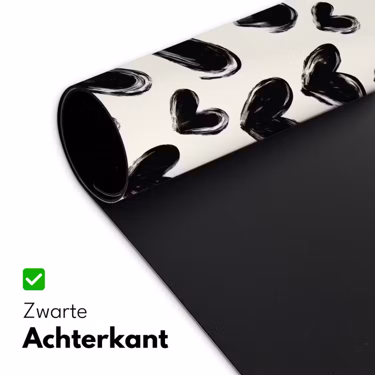Hartjes - Patroon - Zwart Muismat XXL klein 681 -sfeer2