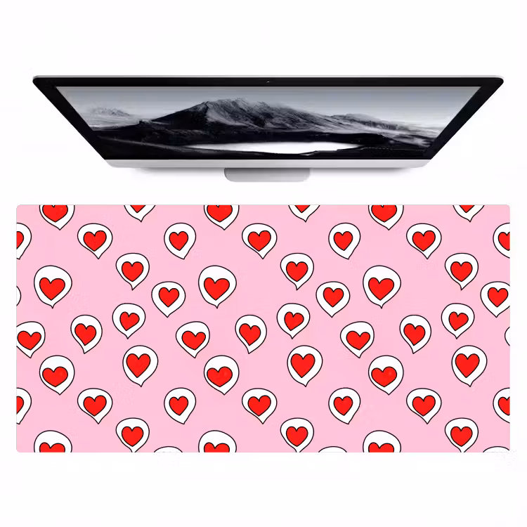 Hartjes - Patroon - Rood Muismat XXL klein 681 -zzz3d