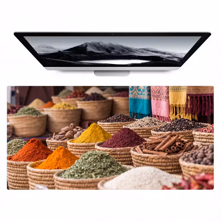 Desk Mat - Herbs - Baskets - Oriental - Kruiden - Manden - Oosters Muismat XXL klein