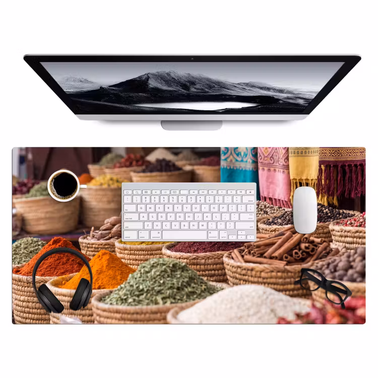 Desk Mat - Herbs - Baskets - Oriental - Kruiden - Manden - Oosters Muismat XXL klein