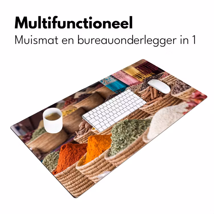 Desk Mat - Herbs - Baskets - Oriental - Kruiden - Manden - Oosters Muismat XXL klein