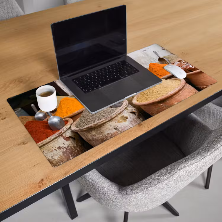 Desk Mat - Herbs - Jars - Asian - Kruiden - Potten - Oosters Muismat XXL klein